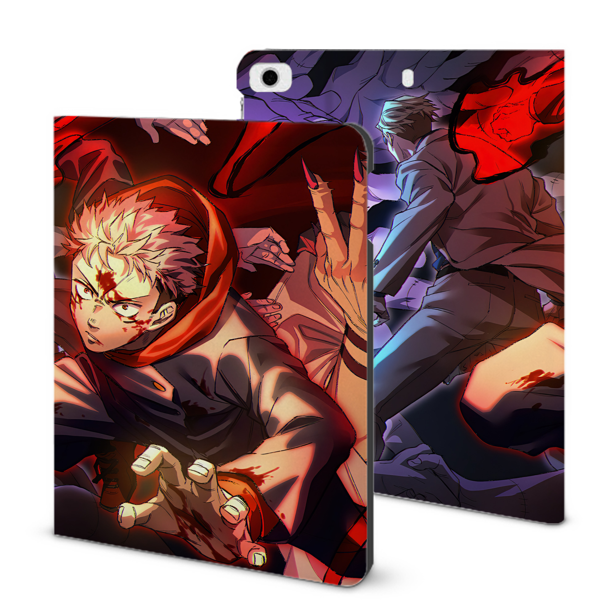 （画像用） 呪術廻戦 Jujutsu Kaisen IPad ケース ブック型 PUレザー TPU 耐衝撃 軽量 薄型 ペン収納なし 全面保護 IPad 各モデル対応